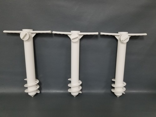 3 Garden Patio Beach Anchors Stand Holders For Umbrellas Portable White NO HOOKS