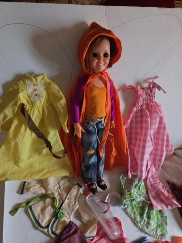 Vintage 1969 Ideal Red Hair Crissy Doll Original Multiple Outfits Made In Japan