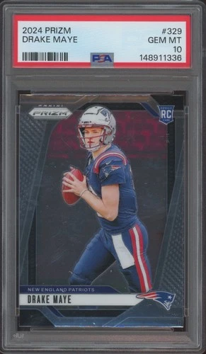 2024 Panini Prizm #329 Drake Maye RC Rookie Gem Mint PSA 10