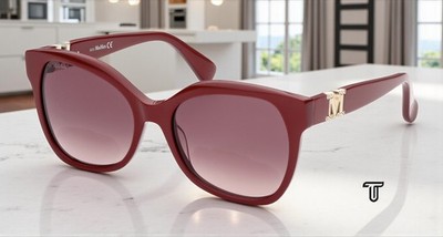 MaxMara MM0014 66F Shiny Red Gradient Brown Plastic 56 mm Women's Sunglasses