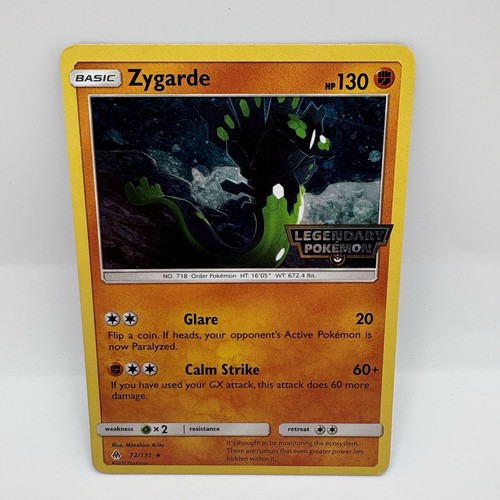 Pokemon ZYGARDE Legendary Pokemon 72/131 Forbidden Light Stamped English MP