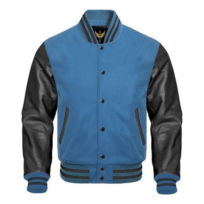 Letterman Varsity Bomber High Quality Wool & Real Cowhide Leather Sleeves Jacket