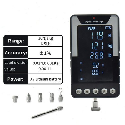 Digital Push-pull Meter with Max Load Value 30N 3Kg 6.5Lb Test Range 3-30N.m