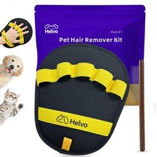 Pet Hair Removal Glove &ndash; Reusable Five-Finger Electrostatic Grooming Yellow