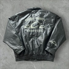 Vintage 2000s Orange County Choppers Leather Jacket Black XL Y2K