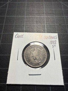 Chile Silver 20 Centavos 1872 So