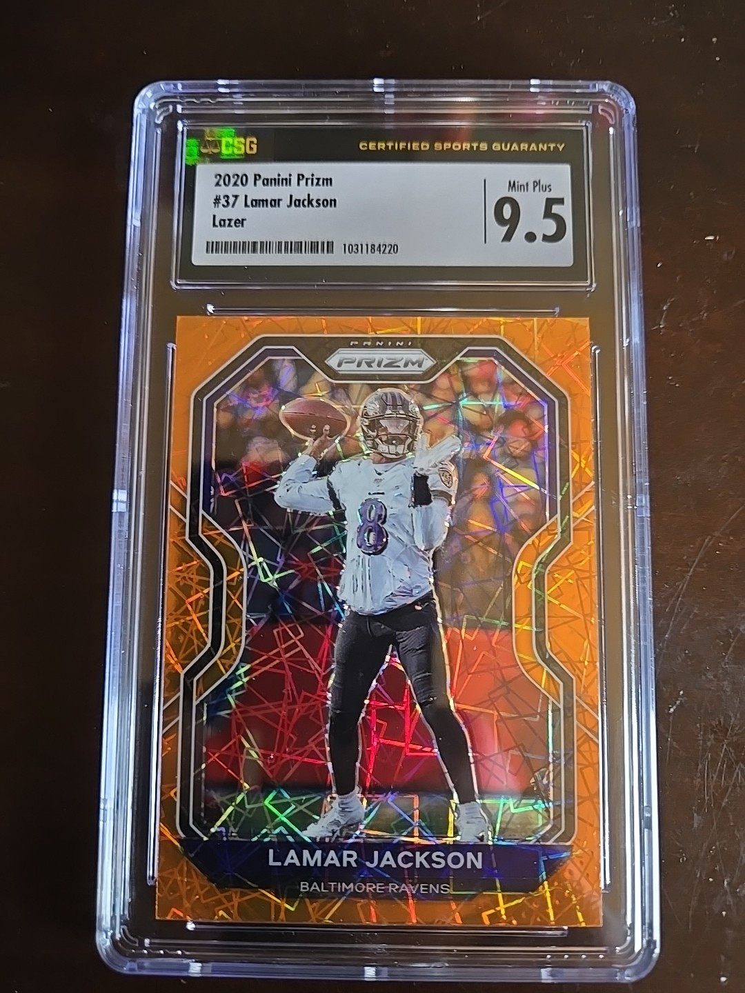 2020 Panini Prizm Orange Prizm #37 Lamar Jackson /249