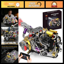 V8 Engine Model Kit 1394 PCS - Working Collectible Building Blocks with Lights,