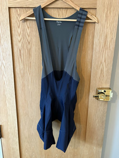 Rapha Pro Team Men’s Padded Bib Shorts Blue/Grey Size M Polyester Cycling