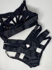 Agent Provocateur Whitney Black Strappy Set AP3 Medium New