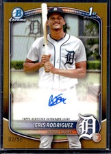 2025 Bowman Chrome Cris Rodriguez Gold Refractor Auto 02/50 - Tigers