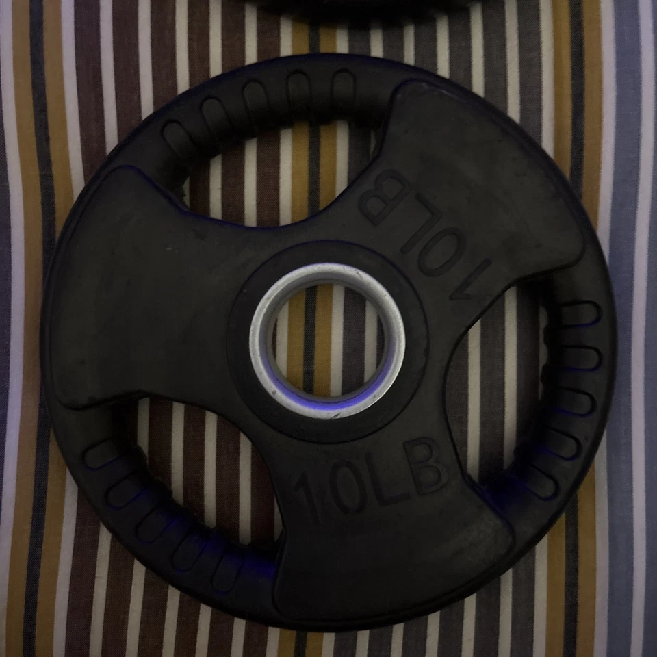 Placas de barra de goma de 10 lb Foto 2 de 3