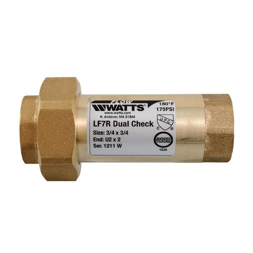 Watts 0.75 x 0.75 in. FNPT Brass Double Check Valve - Assorted