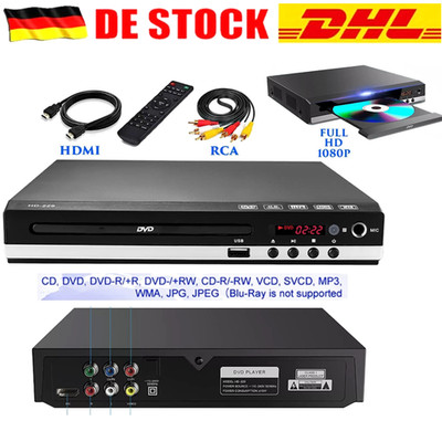DVD Player für Fernseher CD-Player Fernseher DVD HD+RCA-Ausgang Fernbedienung