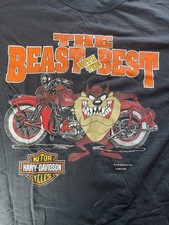 Vintage 1993 Taz Beast With The Best Harley Shirt XL Single Stitch Striped