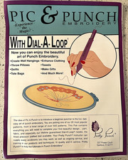 Punch Needle Embroidery Kit Adjustable Pen Hoop Threader Instructions Vintage