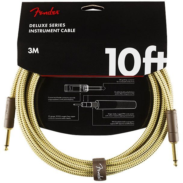Instrumentenkabel Fender Deluxe Series Tweed 3 m Audio Kabel Gitarre NEU 4290₽
