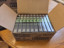 NEW BOX FUJIFILM VHS Tapes 6-Hour T-120 High Quality Lot 10 Sealed Hang Tab VCR