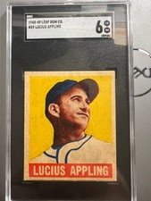 1948 Leaf Baseball Card - #59 Luke Appling Rookie SGC 6 Chicago White Sox. rookie card picture