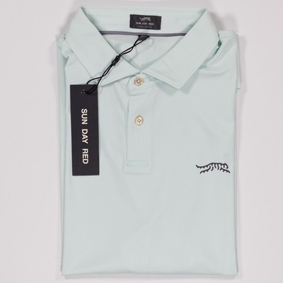 Sun Day Red Refined Pique Solid Polo Shirt XL Tailored Fit Pale Blue NWT