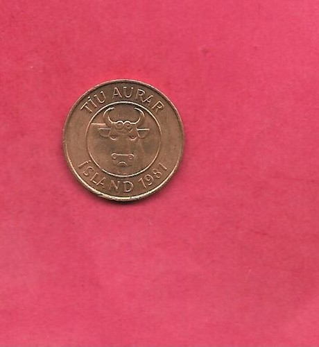 ICELAND KM25 1981 10 AURAR BU GEM UNCIRCULATED NICE OLD VINTAGE COIN