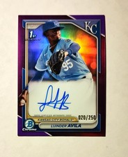 Luinder Avila 2024 1st Bowman Chrome AUTO PURPLE REFRACTOR 020/250 Royals N6