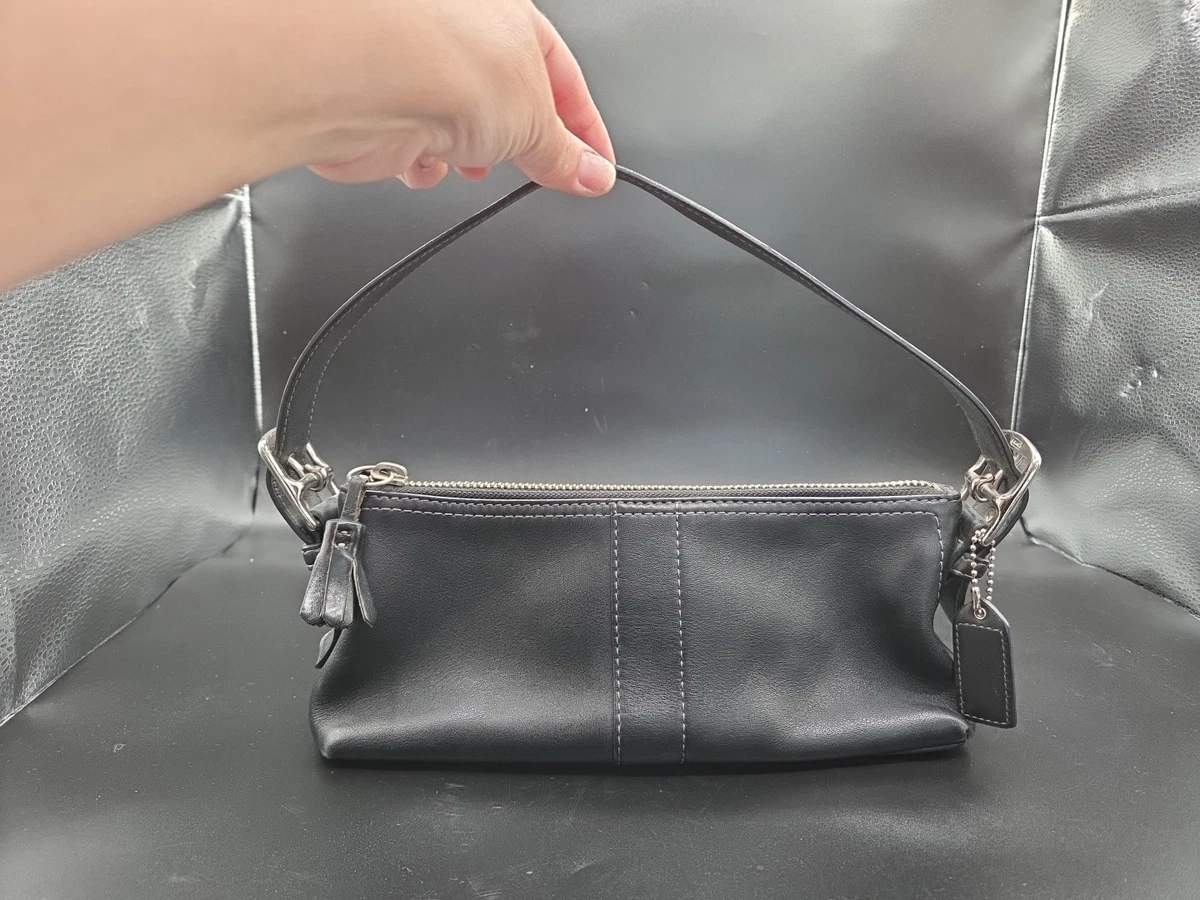 バッグ COACH Hampton Baguette Shoulder bag y2k Coach Y2K Vintage Hampton Demi Tan Leather Baguette Pochette