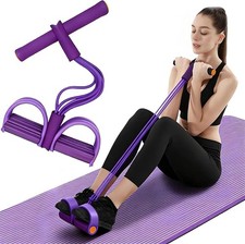 Multifunction Tension Rope,6-Tube Elastic Yoga Pedal Puller Resistance,Natural..
