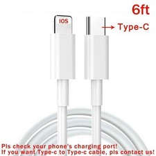 Fast Charging Cable USB-C Apple iPhone 11 12 13 14 X XR Pro Max Plus iPad 6 ft