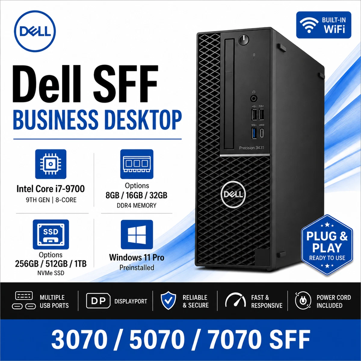 Dell Intel Core i7 9th Gen. PC Desktops & All-In-One Computers for