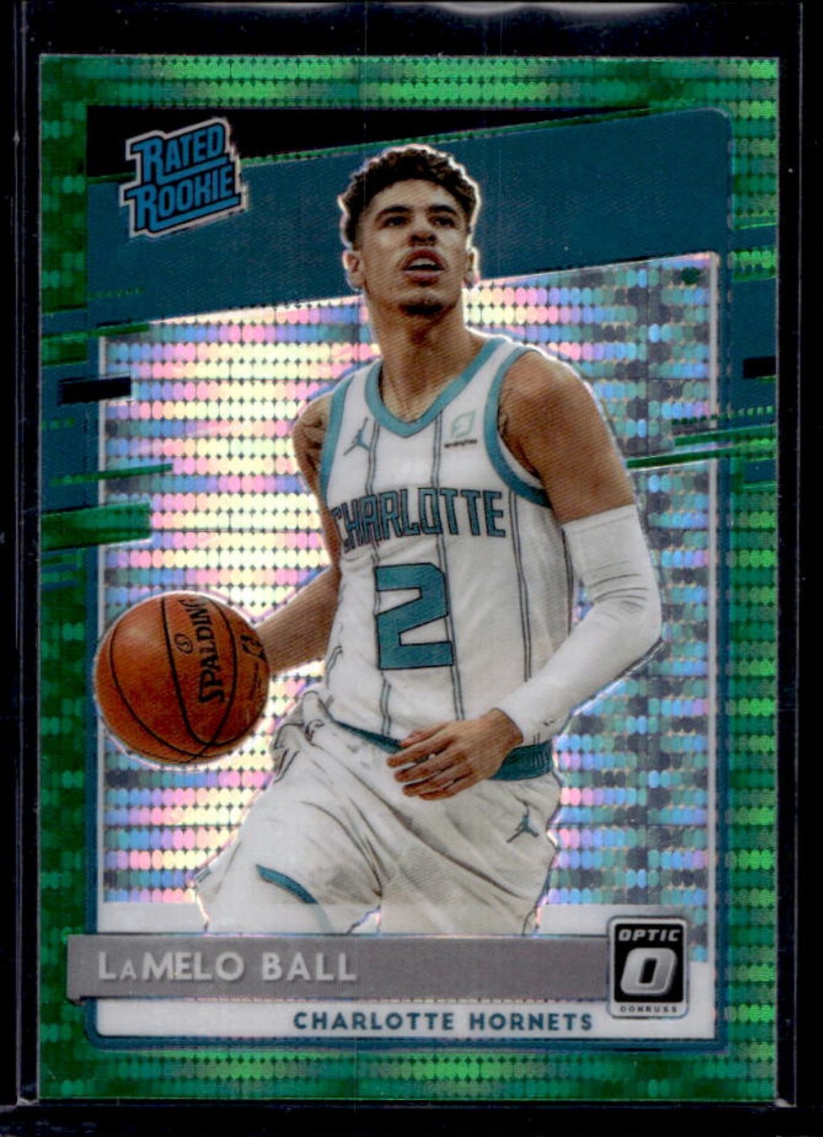 2020-21 Panini Donruss Optic LaMelo Ball Green Pulsar Prizm RC Rated Rookie #153