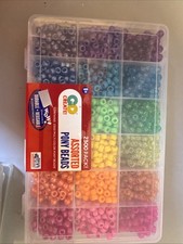 GO Create Pearl-Faceted Pony Beads, 2300 Pack of Multicolored Craft Beads New