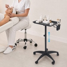 Beauty Salon Storage Service Tray Dental Rolling Trolley Cart Adjustable Height