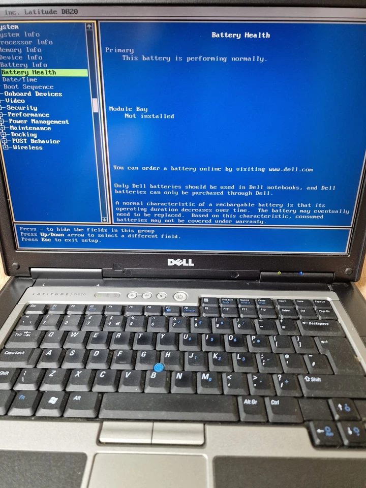 Dell Latitude D820 Laptop 15.4" IC2D T7200 2GHz 120gb HDD 2gb Ram Power On Teste - Image 4 of 4
