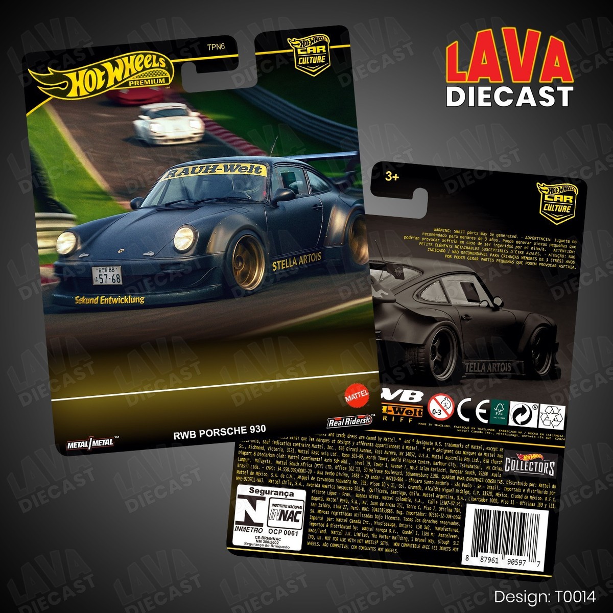 Custom Hot wheels RWB Porsche 930 Silhouettes Diecast Premium Card