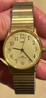 Vintage 1980s Timex Mens Gold tone Mechanical 33.5mm watch  Working   Nice