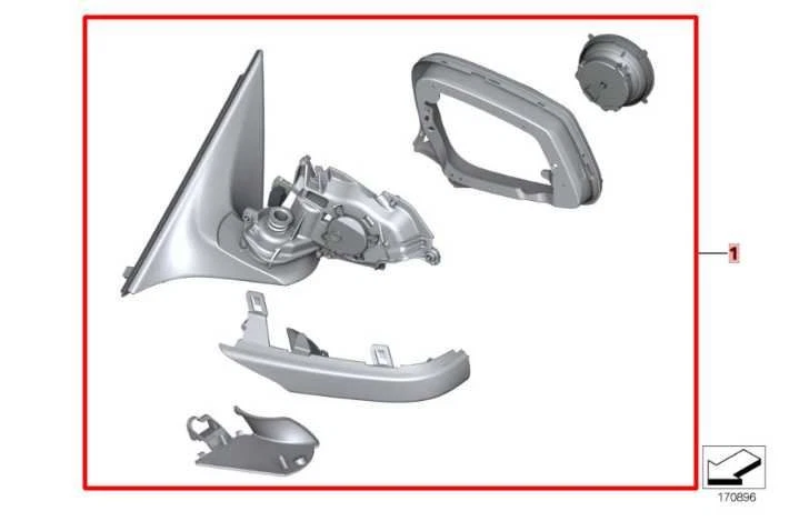 Espejo retrovisor lado derecho pasajero delantero BMW 750Li xDrive 2010-12 4,4 L *ReaD* Foto 2 de 4