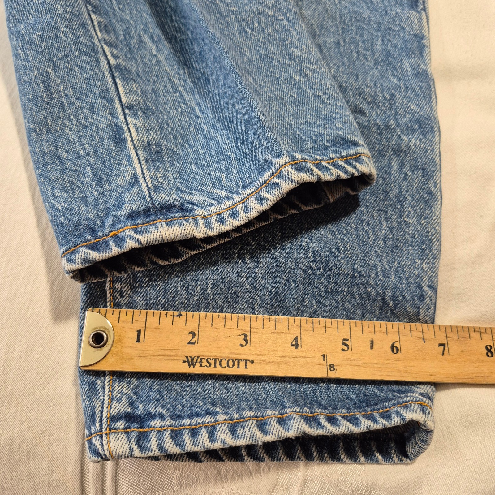 VTG LEVIS 501 JEANS BUTTON FLY SIZE 11 BLUE 28x28 MADE IN USA thumbnail 4