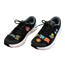 Under Armour Surge Kids Running Shoes Black Removable Patches Size 7Y Athletic