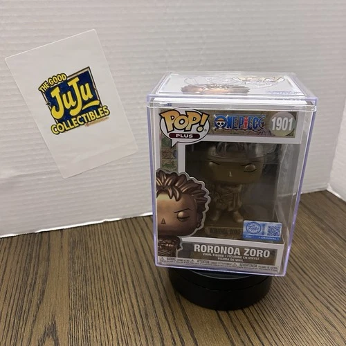 FUNKO POP! Plus #1901 One Piece Roronoa Zoro Statue Bronze Vinyl Figure HardCase