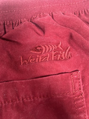 WEIRD FISH Men’s Utility Summer Shorts 38”W Military Style Cotton Burgundy/Red - Picture 14 of 19