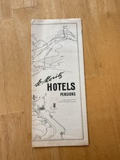 Vintage 1964 St Moritz Switzerland Hotels Pensions Map Tourist Brochure