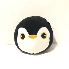 Fuzzy Friends Penguin Head Plush Stuffed animal black and white 5 in. Greenbriar