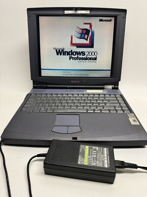 VINTAGE Sony VAIO PCG-F340 Laptop w/OEM Power Adapter For parts or