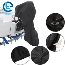 Black 600D Heavy Duty Boat Full Outboard Engine Motor Cover Fit For 6-225HP