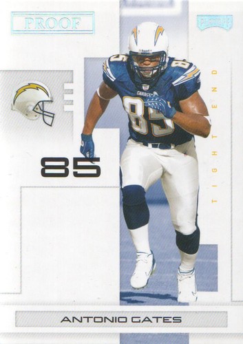 2007 Playoff NFL Playoffs Football Silver Proof #80 Antonio Gates 17/50 - Picture 1 of 2