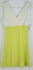 Rhapsodielle NWT Womens Lace Tank Mini Dress Size L Ivory & Lime