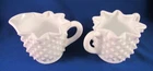 Vintage Sugar/Creamer Milk Glass Hobnail  Star Tops, FENTON