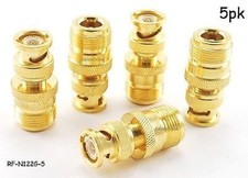 5-pk N Female Jack to BNC Male Plug Coaxial Adapter, CablesOnline RF-N122G-5