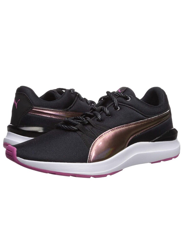 PUMA Women's Adela Sneaker Size 10 Casual Athletic Sneaker Black / Pink |  eBay